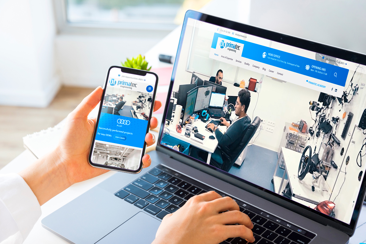 Création site web pour Primatec Engineering